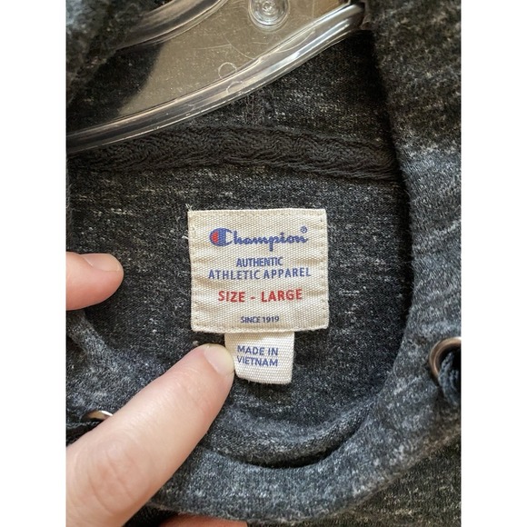 Champion Hoodie Womens L Gray Pullover Sweater Sweatshirt Athletic Heathered - Picture 8 of 8